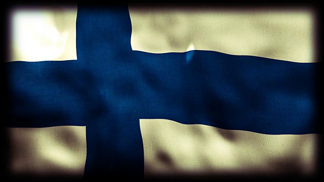 飘扬的芬兰国旗视频素材
