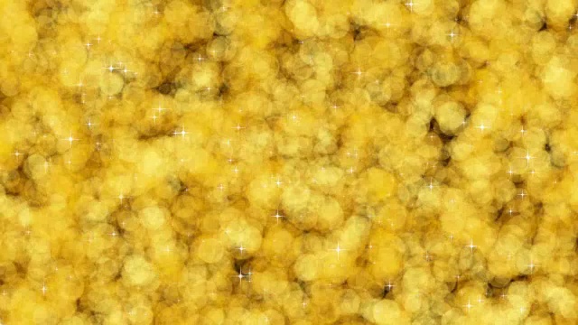 可循环闪烁的星星与黄色粒子背景4k视频素材