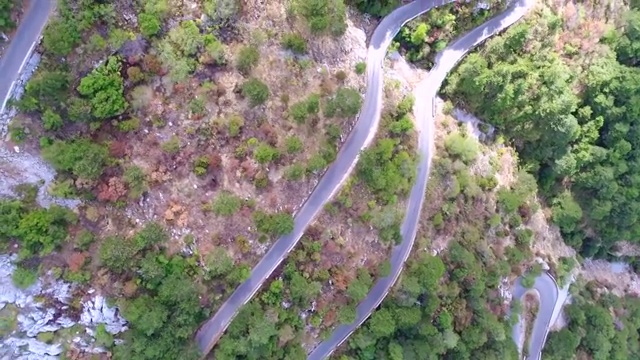 鸟瞰图的老蛇形路在黑山国家公园，洛夫森视频素材