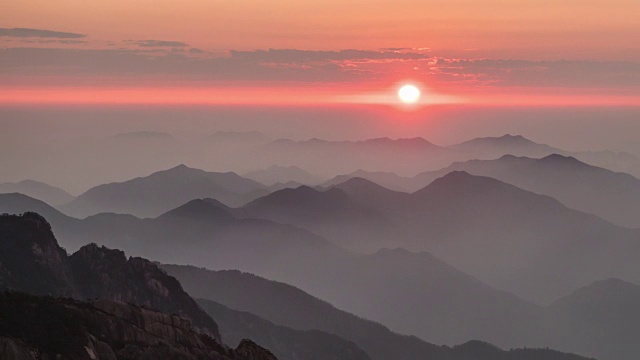 中国著名的黄山日落视频下载