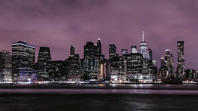 T/L Downtown Manhattan at Night /纽约，美国视频素材