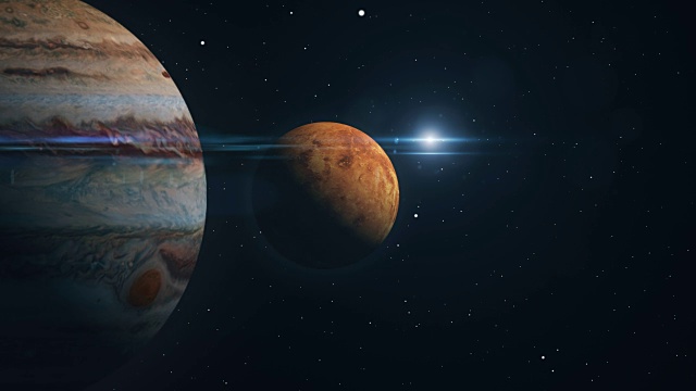 木星和金星合3D插图视频下载