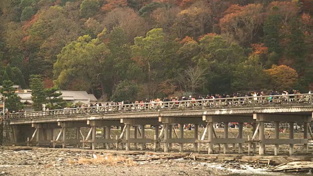 拍摄于周末日本京都的聚冢桥上视频下载