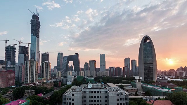 T/L TU北京CBD区域鸟瞰图视频素材