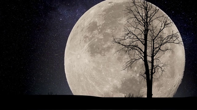 超级月亮夜星星时光流逝视频素材