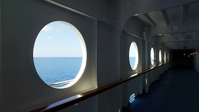 游轮舷窗的静态拍摄视频素材
