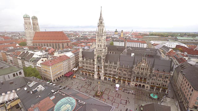 慕尼黑玛丽恩广场的城市景观视频素材