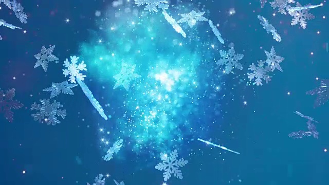 冬天仙境雪花飘落视频素材