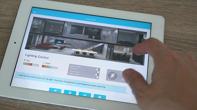 家庭自动化和智能家居技术-照明控制视频素材