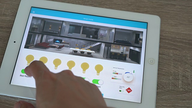 家庭自动化和智能家居技术-照明控制视频素材