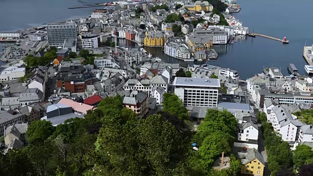 挪威奥勒松市的Aksla视频素材