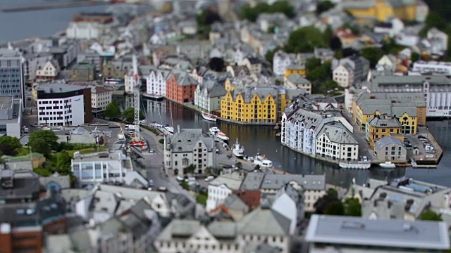 挪威奥勒松市的阿克拉倾斜镜头视频素材