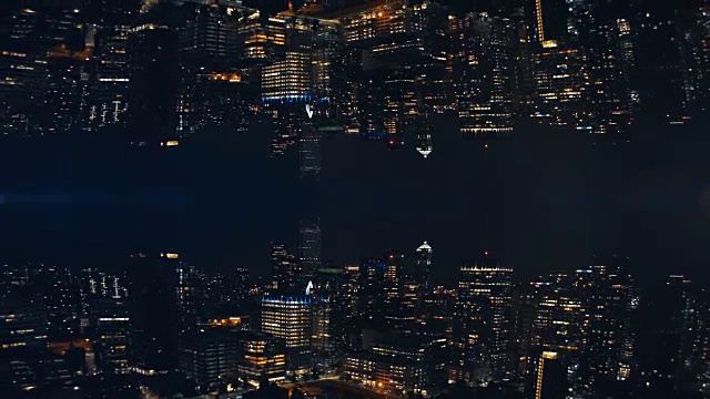 城市景观夜间背景天际线建筑镜架空视频下载