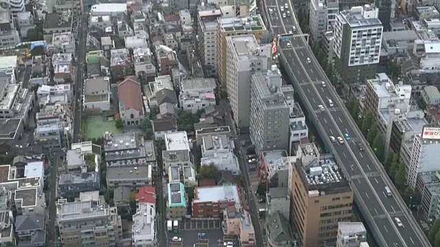 日落时东京城市的鸟瞰图视频素材