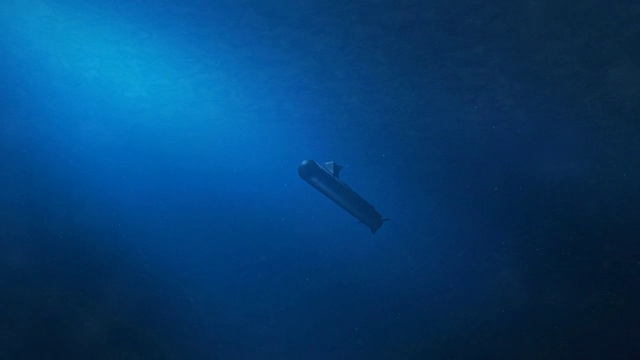 从海底看海洋中的潜水艇视频下载