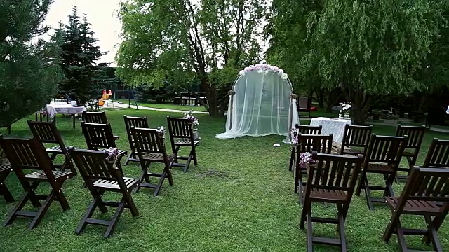 漂亮的复古装饰的婚礼仪式视频素材