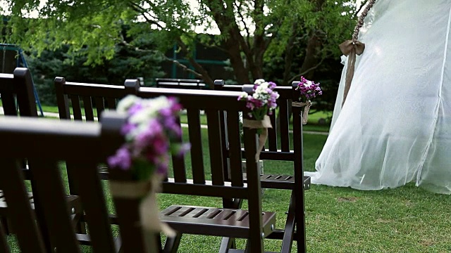 漂亮的复古装饰的婚礼仪式视频素材