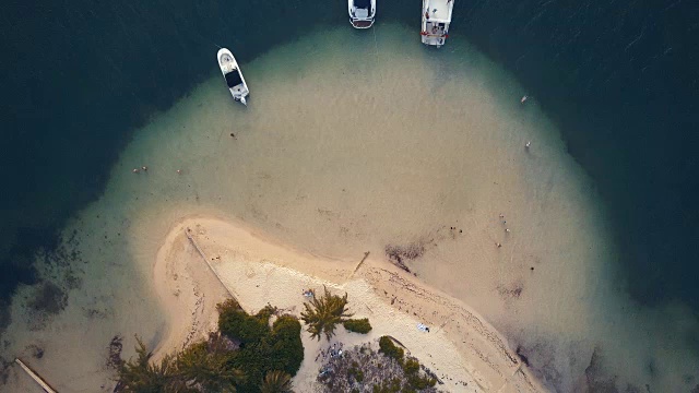 鸟瞰图的热带海滩在加勒比-大开曼岛视频素材