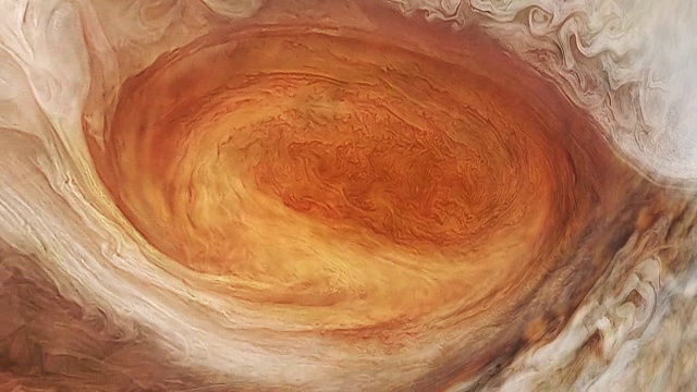 从太空看木星表面。大红斑视频素材