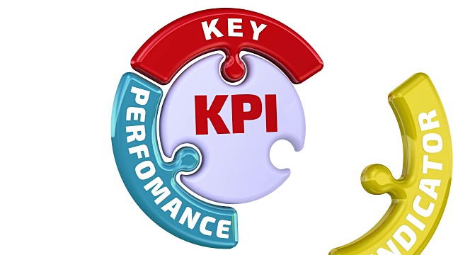 关键绩效指标(KPI)。拼字游戏中的勾号视频素材