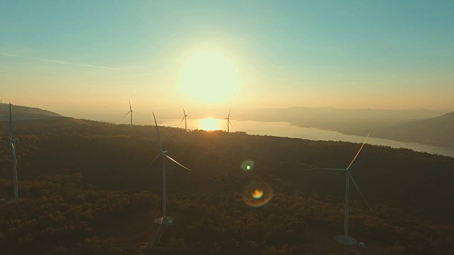 航空:风力涡轮机视频素材