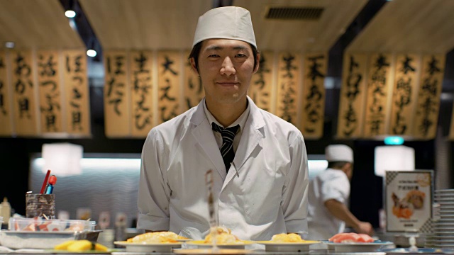 寿司厨师的MS画像/东京，日本视频素材