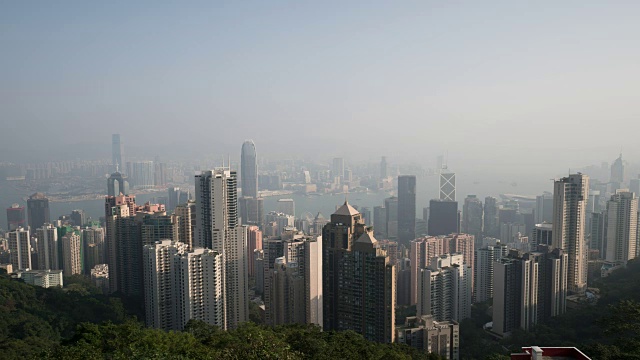 4K时间推移:山顶俯瞰香港城市视频素材