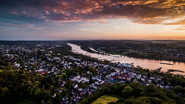 航拍德国莱茵河流域视频素材
