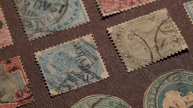 旧邮票视频素材