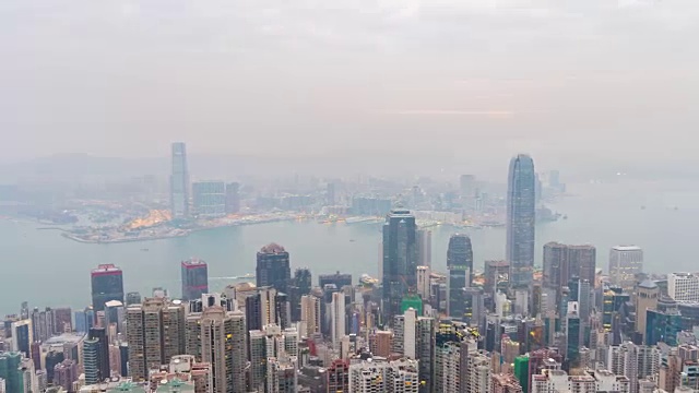 4K时间推移:山顶俯瞰香港城市视频素材