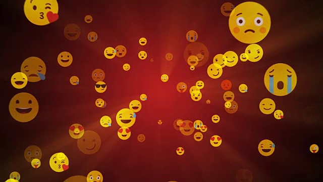 社交网络和表情符号微笑-阿尔法频道视频购买