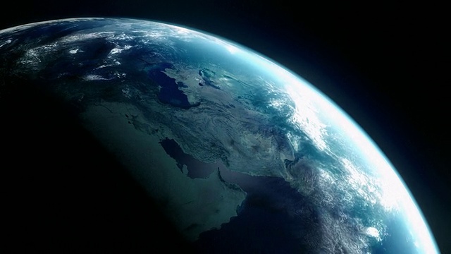 动画世界。视频的背景。地球从太空。高清。循环。视频素材