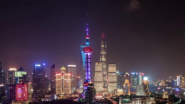 时光流逝，上海夜景视频素材