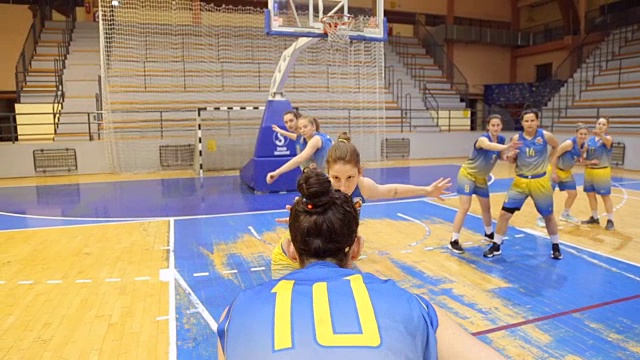 女子篮球跳投视频素材