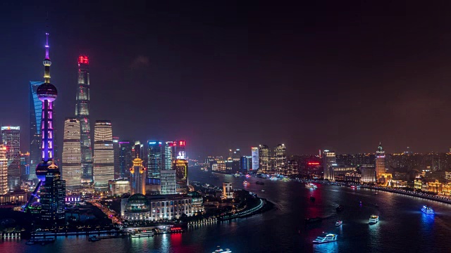 时光流逝，上海夜景视频素材