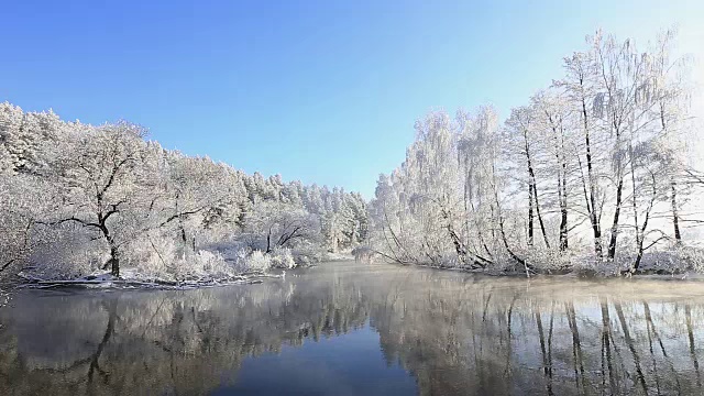 冬天河景观视频素材