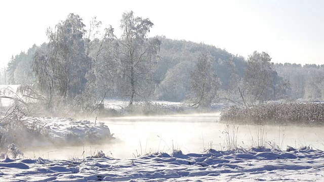 冬天河景观视频素材