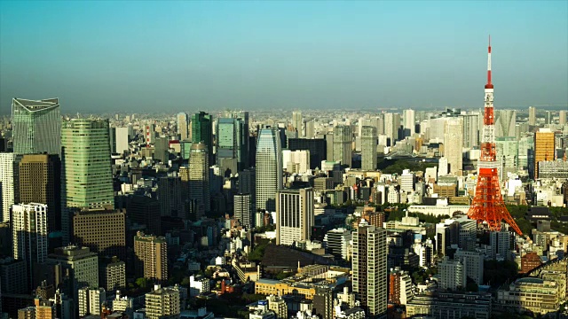 鸟瞰图东京塔日本视频素材