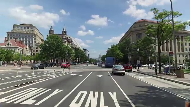 华盛顿宾夕法尼亚大道的向前驾驶视角视频素材