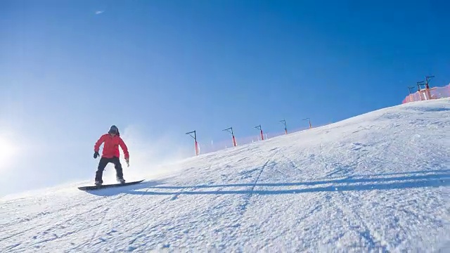 转,落下,滑雪板,身体活动视频素材