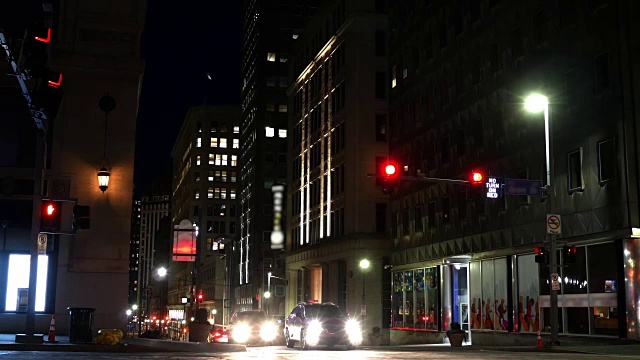 宾夕法尼亚州匹兹堡第六大道和格兰特街交叉口的时间流逝视频素材
