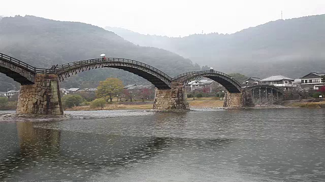 金台桥(Kintai-kyo)，日本岩国最著名的地标。视频下载