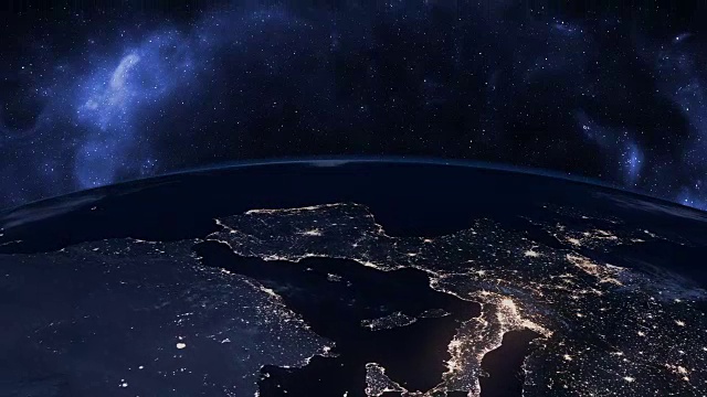 地球日落，空间站太空行走的景象视频素材