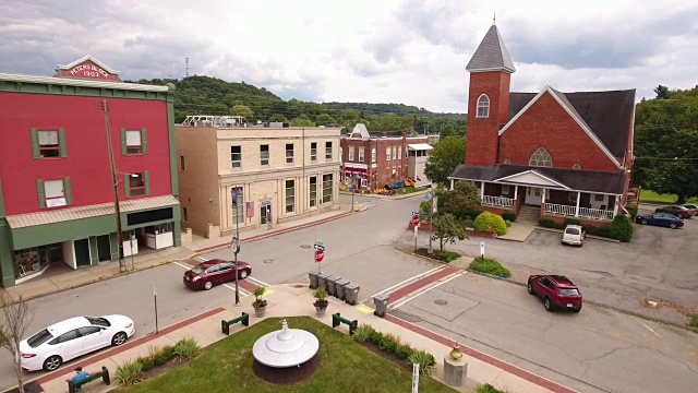 宾夕法尼亚州火星小镇鸟瞰图视频素材