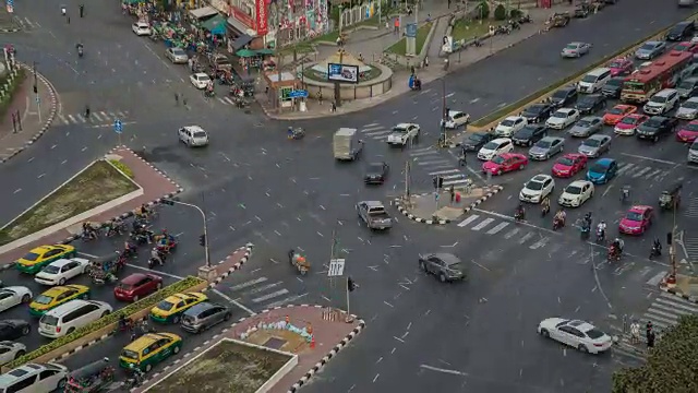 交通十字路口鸟瞰图视频素材