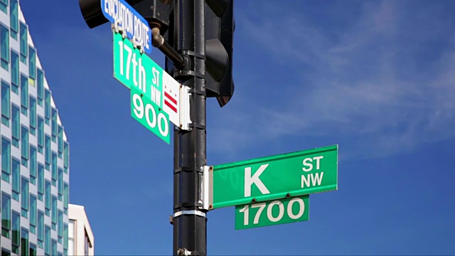 华盛顿特区的K街标志引人注目视频下载