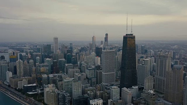 芝加哥鸟瞰图-地平线视频素材
