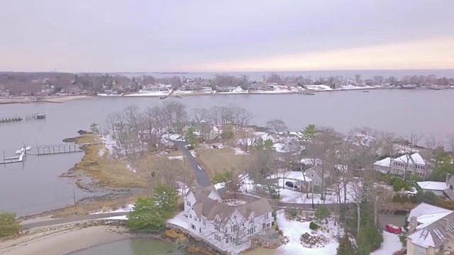 康涅狄格州达连的冬季海滩视频下载