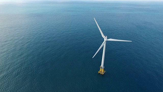 韩国Jejeu岛的风力涡轮机视频素材