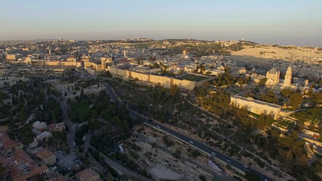 耶路撒冷老城鸟瞰图视频素材